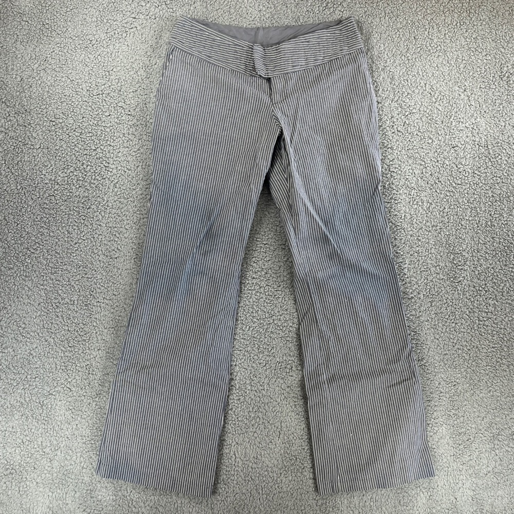 Mossimo Grey Pinstripe Flare Trousers Low Rise Stretch Work Pants Size 4